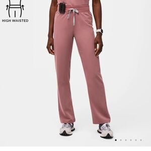 Figs Mauve High-Waisted Women's Scrub Pants. Livingston